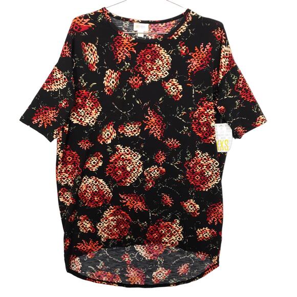 LuLaRoe Blouse Womens XXS Geometric Floral Lightweight Flowy Irma Tunic Shirt - Picture 1 of 8
